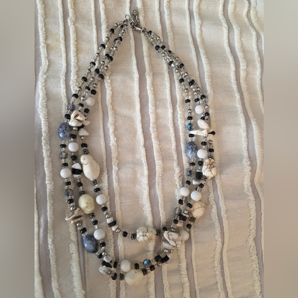Elegant multi-strand beaded necklace
